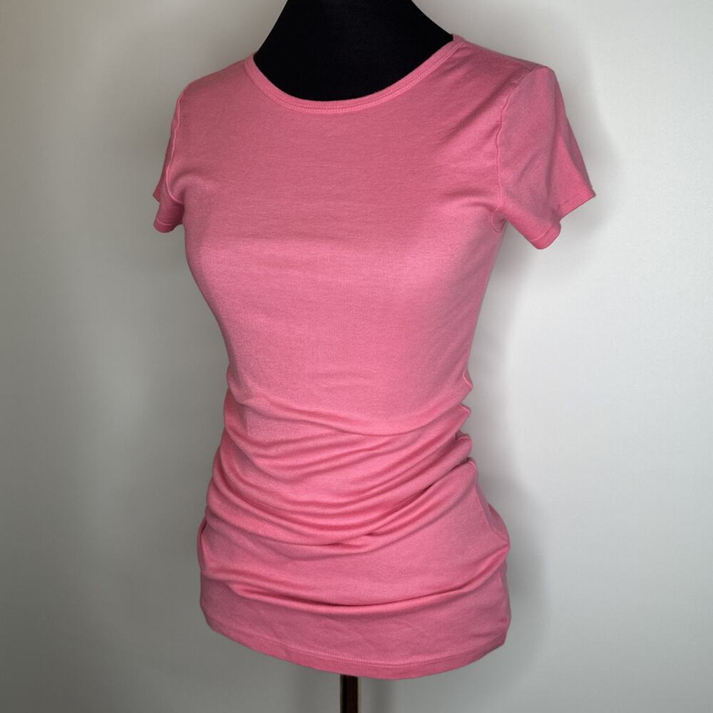 Vintage Michael Stars One Size Fits Most Pink Crew Neck Short Sleeve TShirt USA